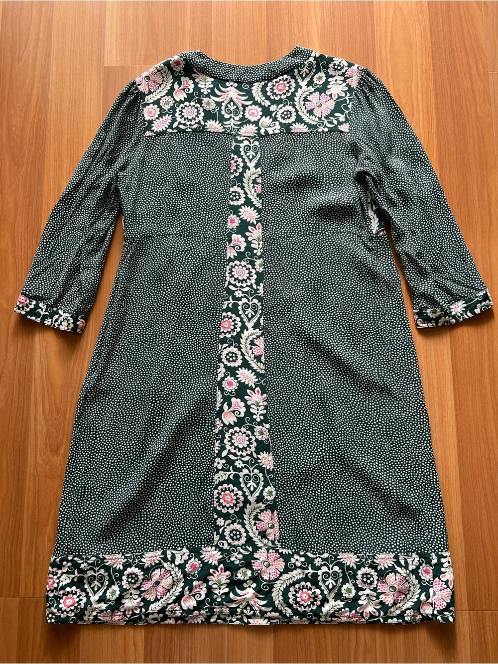 Boden Mollie Floral Viscose Dress Green Pink Print Size US 10 - Picture 10 of 11